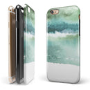Greenish Watercolor Strokes iPhone 6/6s or 6/6s Plus 2-Piece Hybrid INK-Fuzed Case