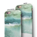 Greenish Watercolor Strokes iPhone 6/6s or 6/6s Plus 2-Piece Hybrid INK-Fuzed Case