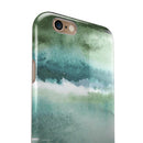 Greenish Watercolor Strokes iPhone 6/6s or 6/6s Plus 2-Piece Hybrid INK-Fuzed Case