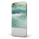 Greenish Watercolor Strokes iPhone 6/6s or 6/6s Plus 2-Piece Hybrid INK-Fuzed Case
