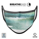 Greenish Watercolor Strokes - Made in USA Mouth Cover Unisex Anti-Dust Cotton Blend Reusable & Washable Face Mask with Adjustable Sizing for Adult or Child