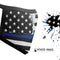 Grunge Patriotic American Flag with Thin Blue Line V2 - Made in USA Mouth Cover Unisex Anti-Dust Cotton Blend Reusable & Washable Face Mask with Adjustable Sizing for Adult or Child