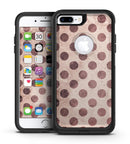 Grunge Brown and Tan Polkadot Pattern - iPhone 7 or 7 Plus Commuter Case Skin Kit