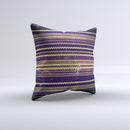Grunge Colorful ZigZag Striped Ink-Fuzed Decorative Throw Pillow