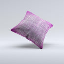 Grunge Dark Pink Texture Ink-Fuzed Decorative Throw Pillow