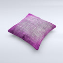 Grunge Dark Pink Texture Ink-Fuzed Decorative Throw Pillow