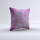 Grunge Dark Pink Texture Ink-Fuzed Decorative Throw Pillow