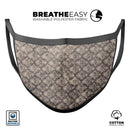 Grunge Decayed Damask Pattern - Made in USA Mouth Cover Unisex Anti-Dust Cotton Blend Reusable & Washable Face Mask with Adjustable Sizing for Adult or Child