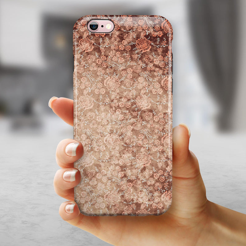 Grunge Floral Abstract Pattern  iPhone 6/6s or 6/6s Plus 2-Piece Hybrid INK-Fuzed Case