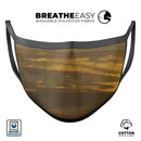 Grunge Gold and Brown Stripes - Made in USA Mouth Cover Unisex Anti-Dust Cotton Blend Reusable & Washable Face Mask with Adjustable Sizing for Adult or Child