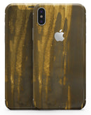 Grunge Gold and Brown Stripes - iPhone X Skin-Kit