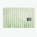 Grunge Green Horizontal Chevron Pattern  - Premium Protective Decal Skin-Kit for the Apple Credit Card