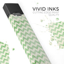 Grunge Green Horizontal Chevron Pattern  - Premium Decal Protective Skin-Wrap Sticker compatible with the Juul Labs vaping device
