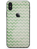 Grunge Green Horizontal Chevron Pattern  - iPhone X Skin-Kit