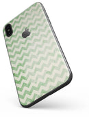 Grunge Green Horizontal Chevron Pattern  - iPhone X Skin-Kit