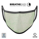 Grunge Green Micro Mustache Pattern - Made in USA Mouth Cover Unisex Anti-Dust Cotton Blend Reusable & Washable Face Mask with Adjustable Sizing for Adult or Child