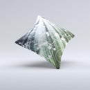 Grunge Green Rays of Light with Glowing Vine Ink-Fuzed Decorative Throw Pillow