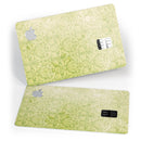 Grunge Green Yellow Damask Pattern - Premium Protective Decal Skin-Kit for the Apple Credit Card
