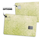 Grunge Green Yellow Damask Pattern - Premium Protective Decal Skin-Kit for the Apple Credit Card