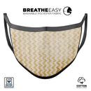 Grunge Mustard Yellow Chevron - Made in USA Mouth Cover Unisex Anti-Dust Cotton Blend Reusable & Washable Face Mask with Adjustable Sizing for Adult or Child