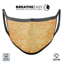 Grunge Orange Damask Pattern - Made in USA Mouth Cover Unisex Anti-Dust Cotton Blend Reusable & Washable Face Mask with Adjustable Sizing for Adult or Child