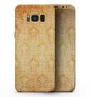 Grunge Orange Damask Pattern - Samsung Galaxy S8 Full-Body Skin Kit