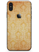 Grunge Orange Damask Pattern - iPhone X Skin-Kit