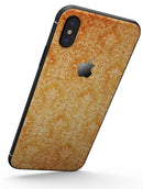 Grunge Orange Damask Pattern - iPhone X Skin-Kit