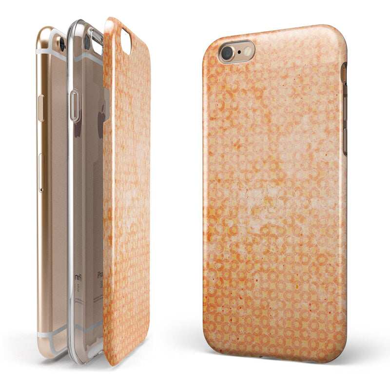 Grunge Orange Micro Shape Pattern iPhone 6/6s or 6/6s Plus 2-Piece Hybrid INK-Fuzed Case