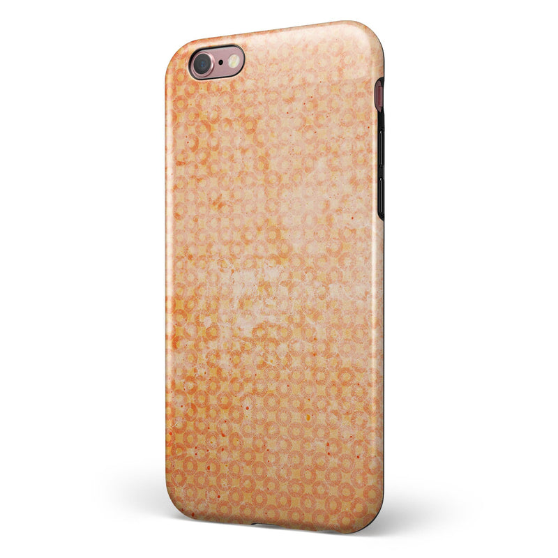 Grunge Orange Micro Shape Pattern iPhone 6/6s or 6/6s Plus 2-Piece Hybrid INK-Fuzed Case