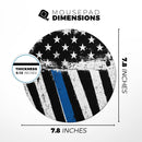 Grunge Patriotic American Flag with Thin Blue Line// WaterProof Rubber Foam Backed Anti-Slip Mouse Pad for Home Work Office or Gaming Computer Desk