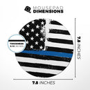 Grunge Patriotic American Flag with Thin Blue Line V2// WaterProof Rubber Foam Backed Anti-Slip Mouse Pad for Home Work Office or Gaming Computer Desk