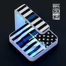 Grunge Patriotic American Flag with Thin Blue Line V2 UV Germicidal Sanitizing Sterilizing Wireless Smart Phone Screen Cleaner + Charging Station