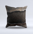 Grunge Ripped Metal with Bevel Ink-Fuzed Decorative Throw Pillow