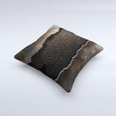 Grunge Ripped Metal with Bevel Ink-Fuzed Decorative Throw Pillow