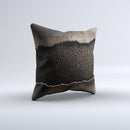 Grunge Ripped Metal with Bevel Ink-Fuzed Decorative Throw Pillow