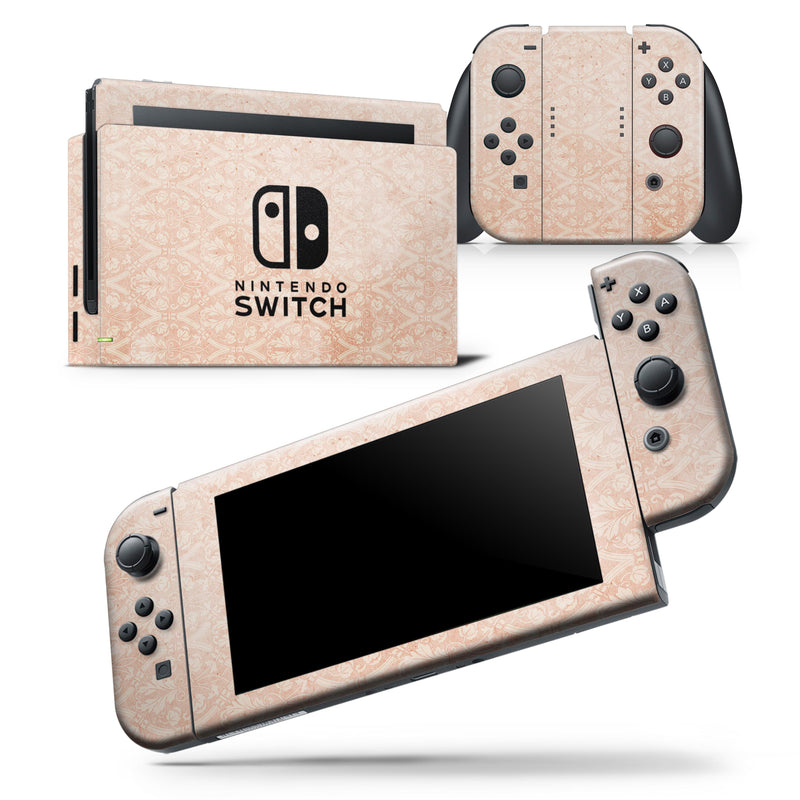 Grunge Tangerine Pattern Of Royalty - Skin Wrap Decal for Nintendo Switch Lite Console & Dock - 3DS XL - 2DS - Pro - DSi - Wii - Joy-Con Gaming Controller