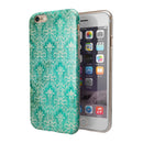 Grunge Teal Damask Pattern iPhone 6/6s or 6/6s Plus 2-Piece Hybrid INK-Fuzed Case