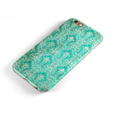 Grunge Teal Damask Pattern iPhone 6/6s or 6/6s Plus 2-Piece Hybrid INK-Fuzed Case