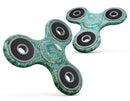 Grunge Teal Damask Pattern Full-Body Fidget Spinner Skin-Kit