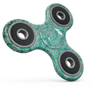 Grunge Teal Damask Pattern Full-Body Fidget Spinner Skin-Kit