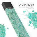 Grunge Teal Damask Pattern - Premium Decal Protective Skin-Wrap Sticker compatible with the Juul Labs vaping device