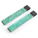 Grunge Teal Damask Pattern - Premium Decal Protective Skin-Wrap Sticker compatible with the Juul Labs vaping device