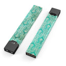 Grunge Teal Damask Pattern - Premium Decal Protective Skin-Wrap Sticker compatible with the Juul Labs vaping device