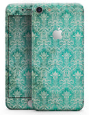 Grunge Teal Damask Pattern - Skin-kit for the iPhone 8 or 8 Plus
