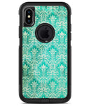 Grunge Teal Damask Pattern - iPhone X OtterBox Case & Skin Kits
