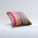 Grunge Thin Vibrant Strips Ink-Fuzed Decorative Throw Pillow