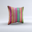 Grunge Thin Vibrant Strips Ink-Fuzed Decorative Throw Pillow