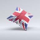 Grunge Vector London England Flag Ink-Fuzed Decorative Throw Pillow