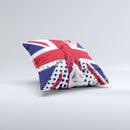 Grunge Vector London England Flag Ink-Fuzed Decorative Throw Pillow